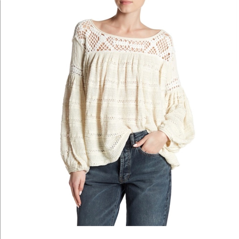 Free People Crochet sweater